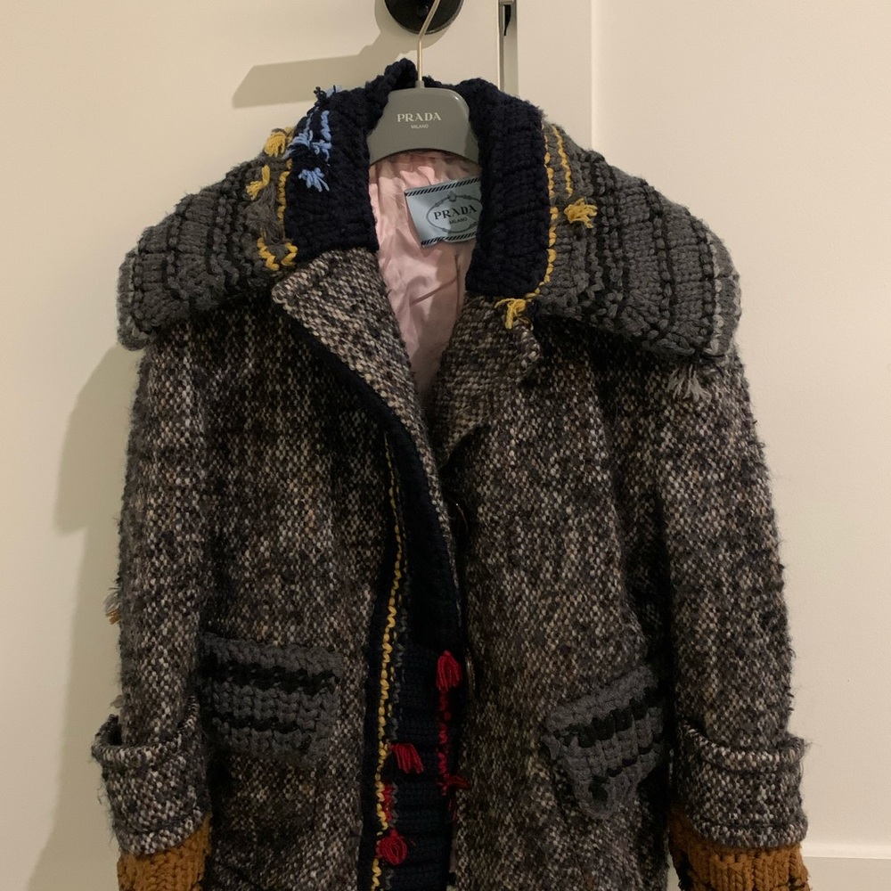 Prada Multicolor Wool Pea Coat